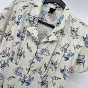 Disney Lilo & Stitch Dress Women's Small Button Up Short Sleeve Character‎